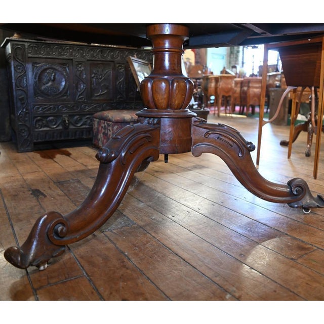 Wood Victorian Centre Table in Marquetry Inlay Floral, 1860s For Sale - Image 7 of 8