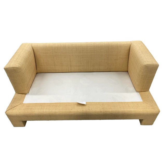 Textile Billy Baldwin Style Grasscloth Raffia Loveseat For Sale - Image 7 of 10