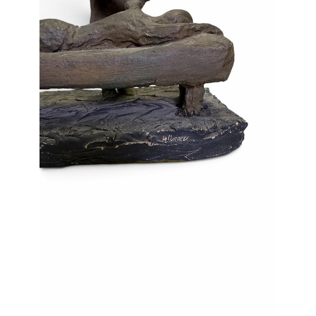 Mid-Century Modern Vintage "The First Adjustment" Chiropractor & Patient Sculpture by Conner For Sale - Image 3 of 8