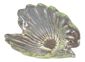 Archimede Seguso Hand Blown Clear Murano Glass Clam Shell Centerpiece, Italy