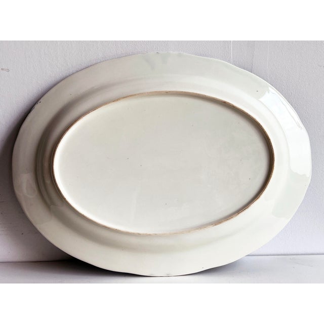 Antique Japanese Blue and White Porcelain Serving Platter With Cranes and Tree For Sale In Providence - Image 6 of 6