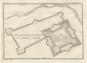 Antique French Jesuit Engraved Plan of the Dutch Fort in Formosa, 1790