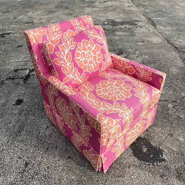 Vintage Mt Company “Austin” Swivel Lounge Chair Chairish