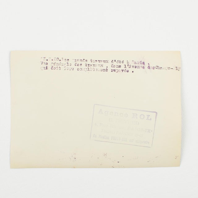 Works in the Champs Elysées Paris, Silver Gelatin Black and White Photography, 1928 by Press Agency Rol For Sale - Image 4 of 4