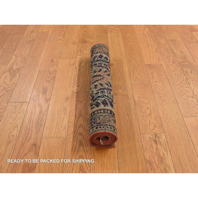 1900 2'x3' Faded Gold Antique Mohojaran Sarouk Mat Hand Knotted All Wool Oriental Rug For Sale - Image 4 of 6