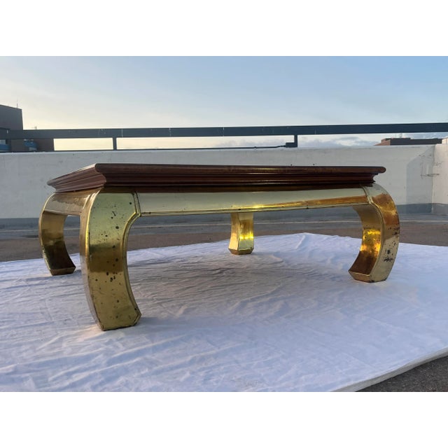 Asian Influenced Ming Legged Brass Coffee Table After Mastercraft For Sale - Image 13 of 13