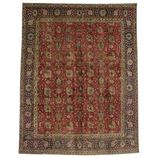 Vintage Mid-Century Persian Tabriz Rug - 9′9″ × 12′6″ For Sale