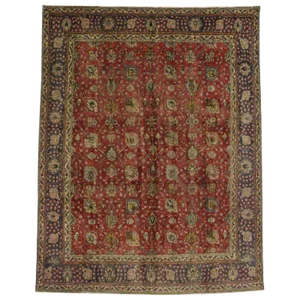 Vintage Mid-Century Persian Tabriz Rug - 9′9″ × 12′6″