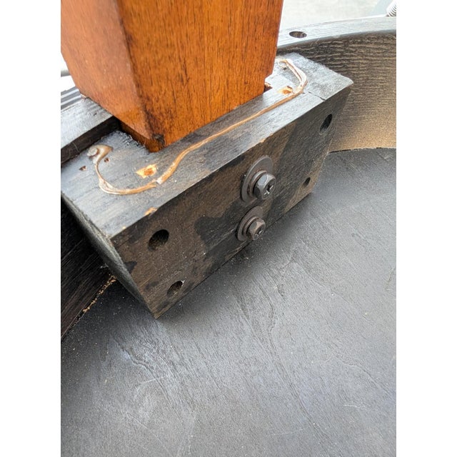 Wood Vintage Pair of Round Cherry Wood End Tables Tapered Legs For Sale - Image 7 of 7