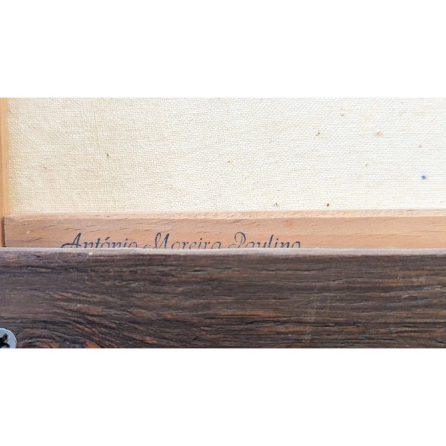 Mid 20th Century Framed Signed Painting on Canvas. Girl on Lisbon Alfama Street by Antonio M Paulino For Sale - Image 15 of 15