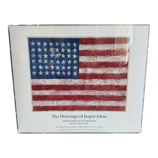 Jasper Johns 1990 National Gallery of Art Exhibition Poster Custom Acrylic Box Frame Jerry Solomon La For Sale
