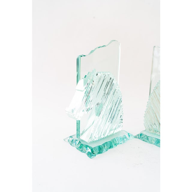 1970s Glass Horse Head Bookends, Vienna, Austria, 1970s, Set of 2 For Sale - Image 5 of 18