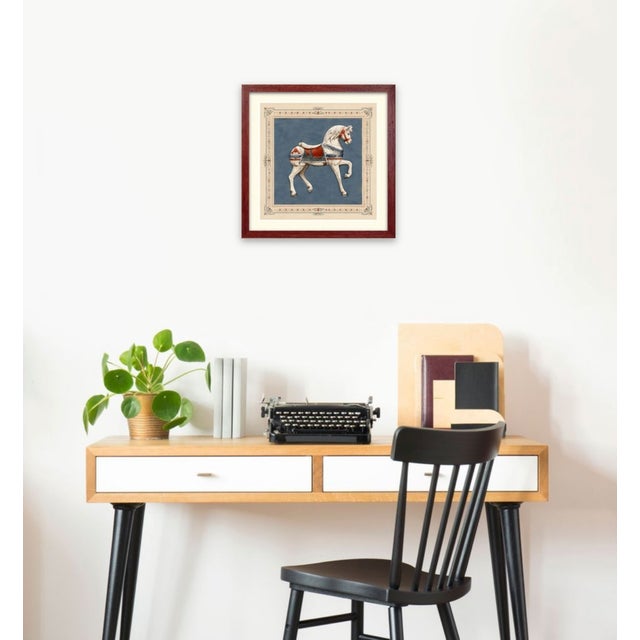 Atelier Aria Lumae Antique Americana Carousel Horse Fine Art Gallery Board Print With Integrated Decorative Border Design 24 X 24 For Sale - Image 10 of 10