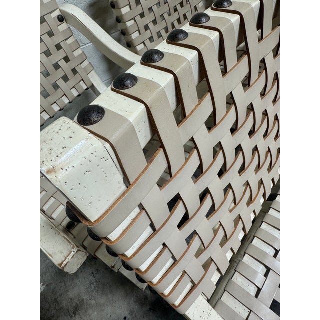 Leather Strap Safari Style Dining Chairs - Set of 6 For Sale In Richmond - Image 6 of 12