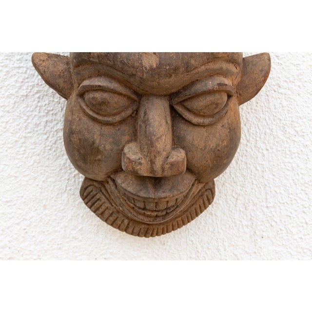 Rustic Wooden African Mask, the Silent Witness For Sale In Los Angeles - Image 6 of 8