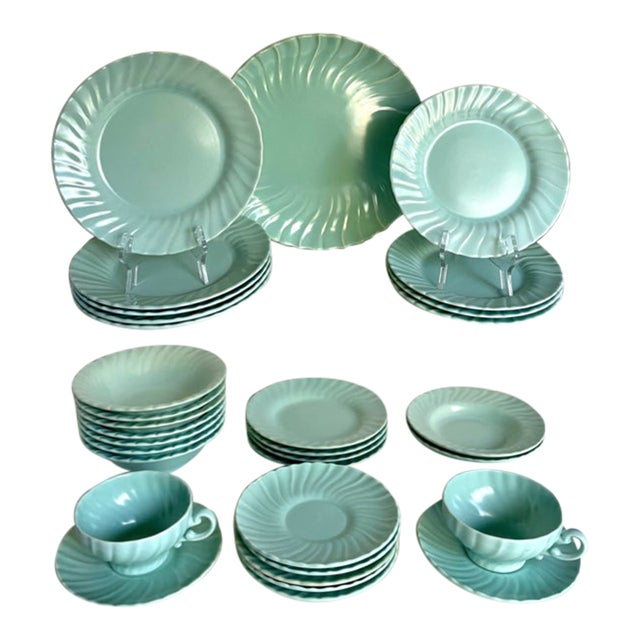 1940's Franciscan Coronado Aqua Dinnerware Set 32 Pieces Chairish
