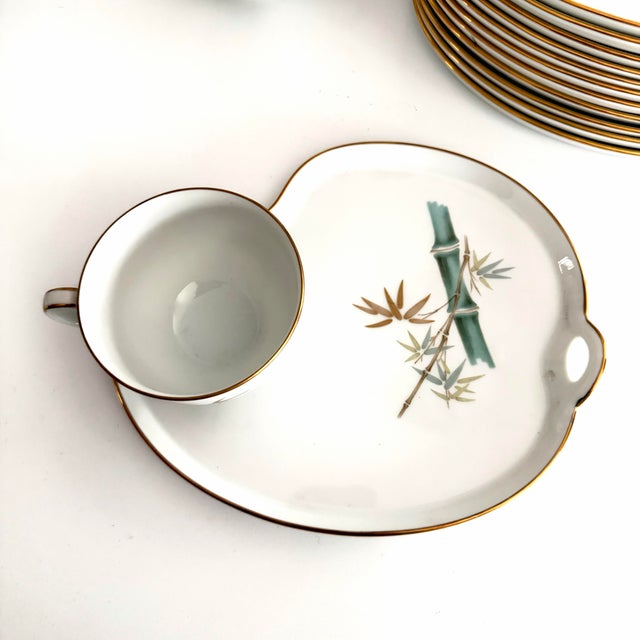 1970s Mid 20th Century Noritake Japanese Snack Set for 12 With Teapot, Creamer and Sugar - 7 Pieces For Sale - Image 5 of 12