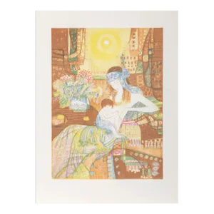 Mother and Child, Heshi Yu Lithograph, Unsigned