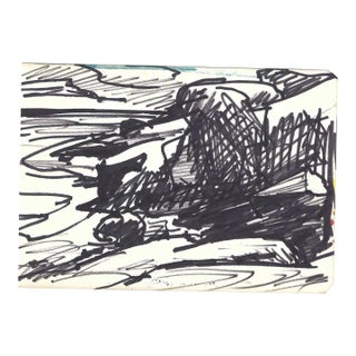 1970s Robert Angeloch Coastal Drawing For Sale
