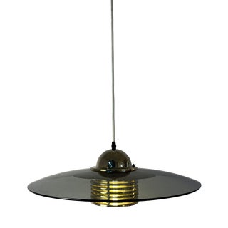 Pendant Lamp in Smoked Glass and Brass by Jan Eskil Eskilsson for Belid For Sale