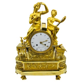 Royal Empire Fire-Gilt Mantel or Pendulum Clock, Paris, 1805-1815 For Sale