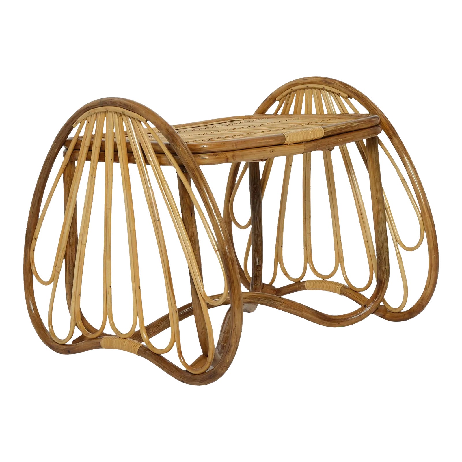Lily Pad Rattan Planter Stool, Large | Chairish