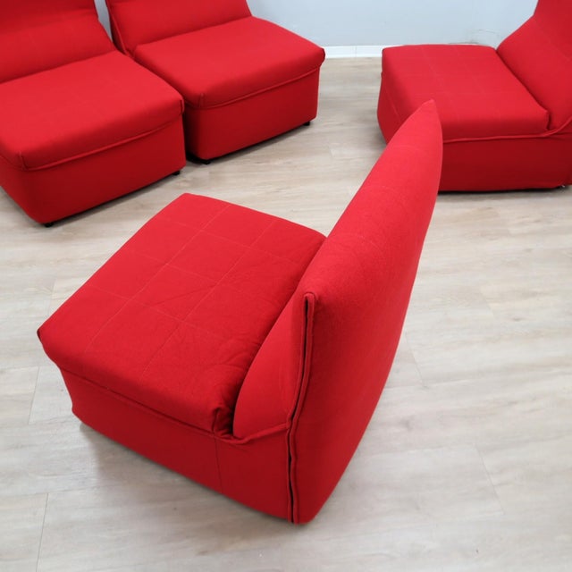 Vintage Baia Modular Lounge Armchairs by Citterio & Nava for B&B Italia, 1970s, Set of 4 For Sale - Image 10 of 17
