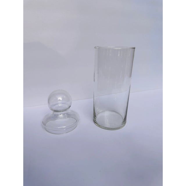 Industrial Apothecary Clear Glass Cylinder Jar For Sale - Image 3 of 6