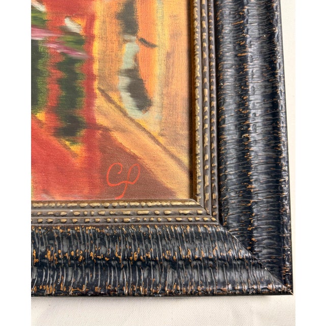 1970s Venetian Dreams: Venice Canals, Vintage Oil on Canvas With Antique Wood Frame For Sale - Image 4 of 6
