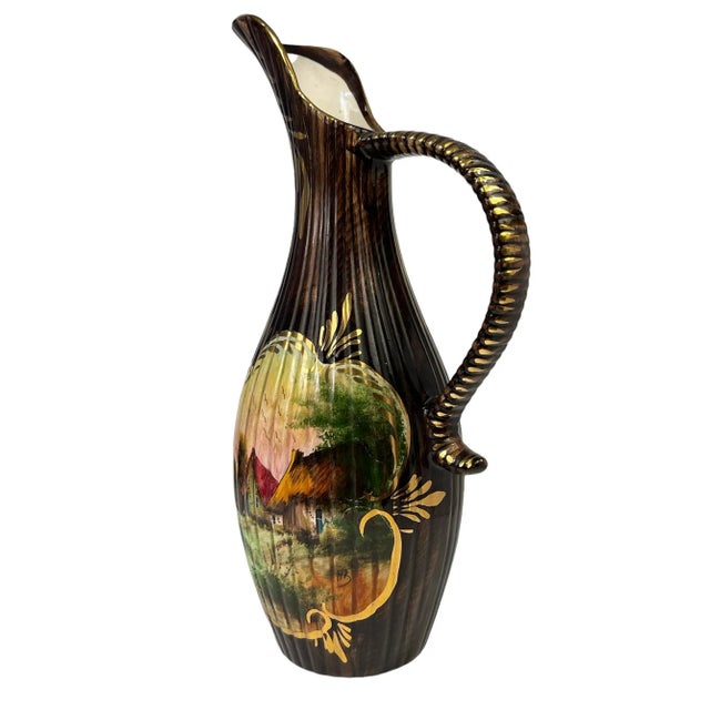 Add a charming vintage look to your table decor or cupboard with this beautiful European hand-painted majolica...