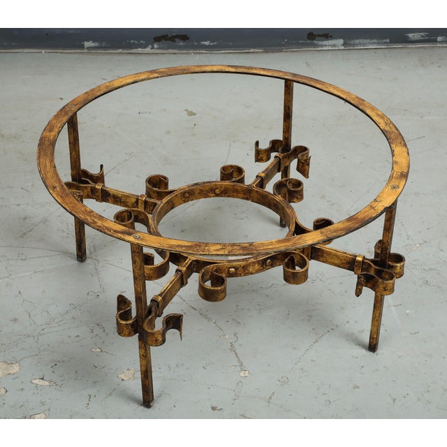 Gilbert Poillerat Style Gilt Iron and Glass Coffee/Cocktail Table, C. 1950 For Sale - Image 14 of 17