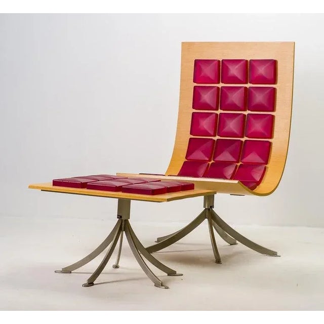 Red Voyager Lounge Chair and Footstool by Gaby Fois Dorell, 2002, Set of 2 For Sale - Image 8 of 11