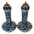 Pair of Late Qing Blue & White Porcelain Garlic-Neck Vases, Lion Mask Handles For Sale