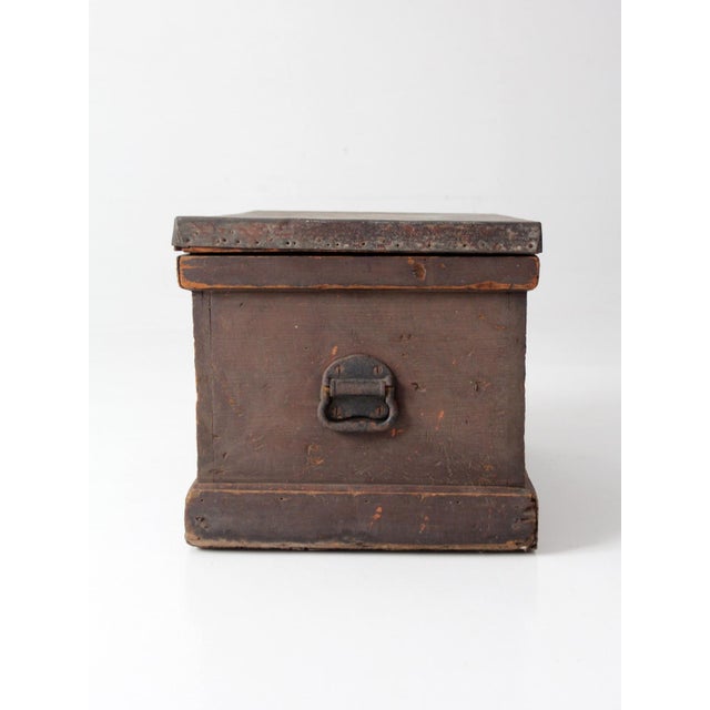 Wood Antique Railroad Conductor Box For Sale - Image 7 of 18