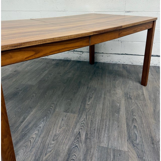 Wood Vintage MCM Mid Century Danish Modern Style Dining Table For Sale - Image 7 of 10