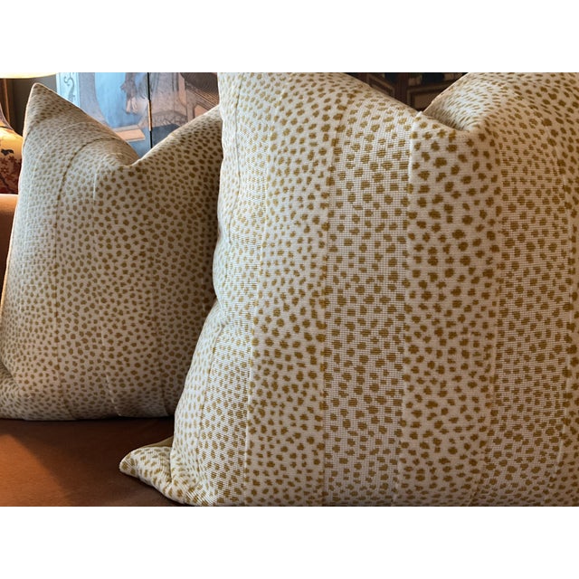 Mid-Century Modern Cowtan and Tout "Clarence" in Gold Pillows - A Pair For Sale - Image 3 of 3