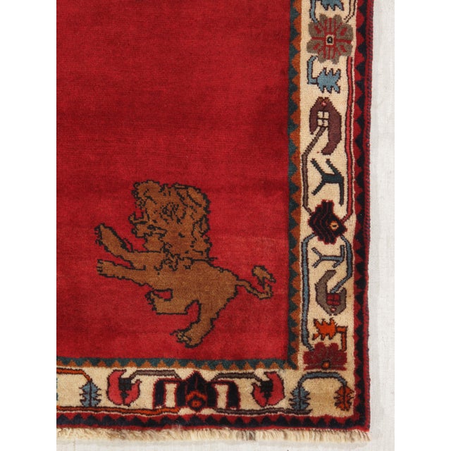 Tribal Vintage Hand-Knotted Persian Gabbeh Rug 4'4" X 6'6" For Sale - Image 3 of 6