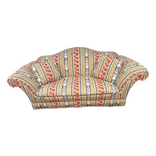 A Vintage Camel Back Sofa by Baker Furniture in Southwest Print For Sale