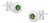 .925 Sterling Silver 0.15 Cttw Round Brilliant-Cut Green Diamond Miracle-Set Stud Earrings (Fancy Color-Enhanced, I1-I2 Clarity) For Sale
