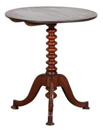 Antique English Tilt Top Bobbin Occasional Table in Mahogany, 1870