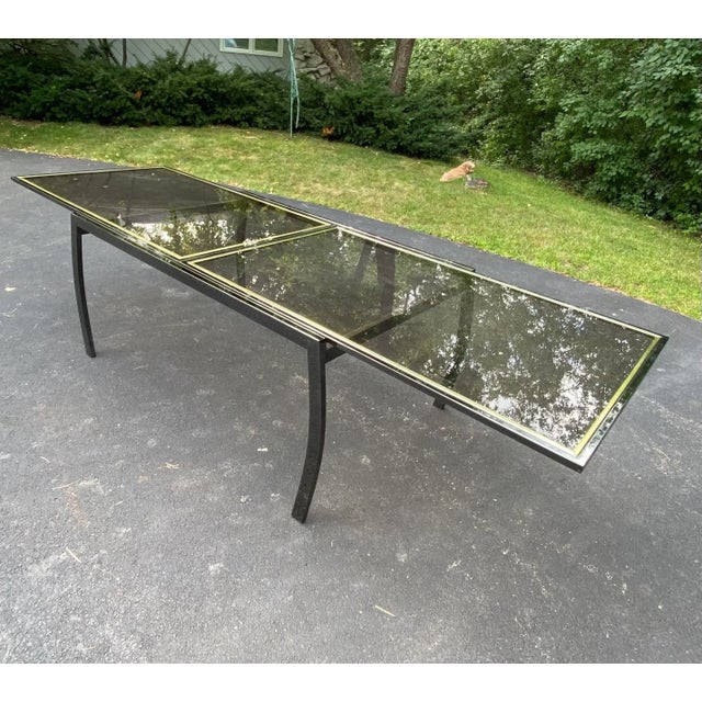 Metal Rare 1980’s Extendable Milo Baughman Style Dining Table - Design Institute of America For Sale - Image 7 of 13