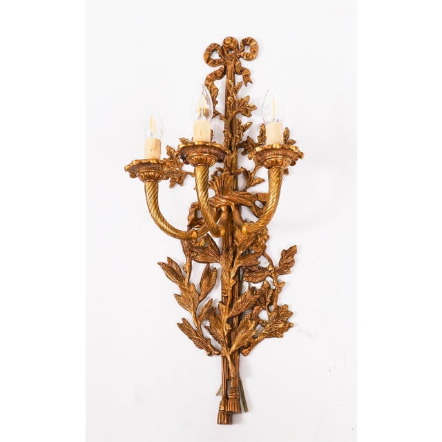 Vintage French Louis Revival Ormolu Wall Lights, 1920s, Set of 6 For Sale - Image 13 of 18