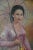 Textile Young Asian Woman Oil on Canvas C.1940s For Sale - Image 7 of 10