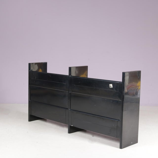 Low Black Plastic Model Multiplo Cabinet by Guzzini for Kastilia, Italy, 1970s For Sale - Image 9 of 14