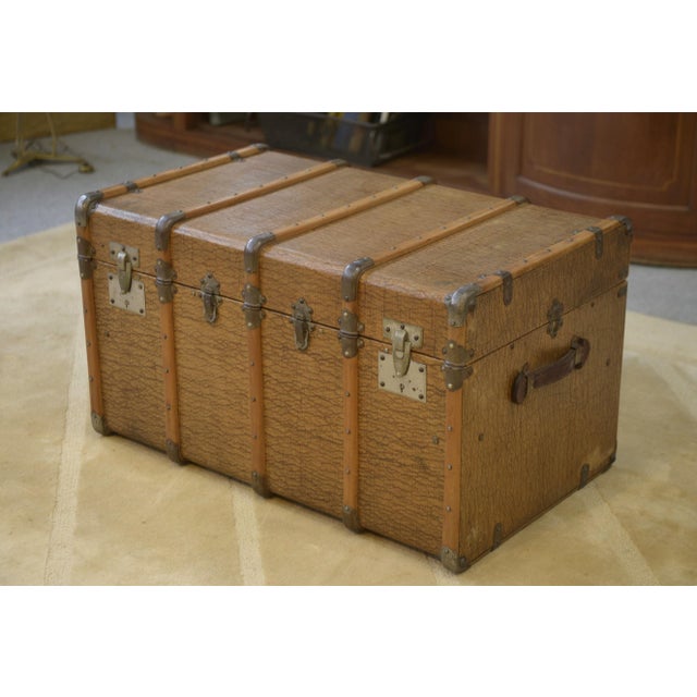 Vintage Travel Trunk with Key, 1950s For Sale - Image 6 of 11