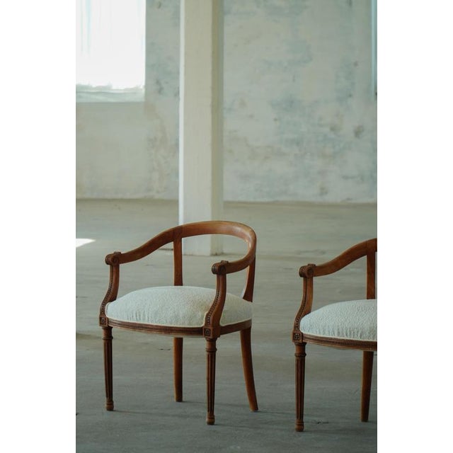 Early 20th Century Danish Art Nouveau Armchairs in Elm & Bouclé, 1920s, Set of 2 For Sale - Image 14 of 18