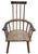 Primitive organic farmhouse windsor spindleback hand-crafted armchair a mixed-wood straight stick back vernacular...