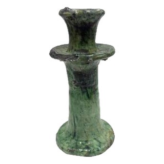 Moroccan Tamegroute Glazed Candlestick Holder For Sale