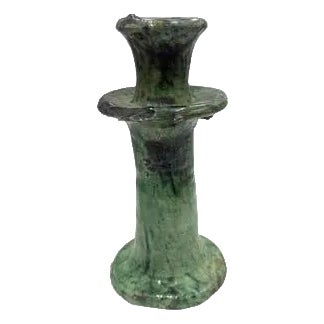 Moroccan Tamegroute Glazed Candlestick Holder For Sale