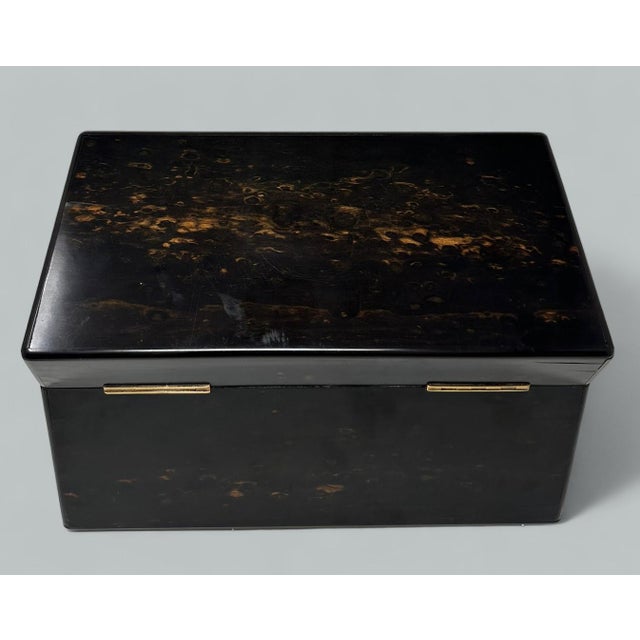 Wood Antique English Coromandel Wooden Double Tea Caddy by Thomas Lund 19th Century For Sale - Image 7 of 9